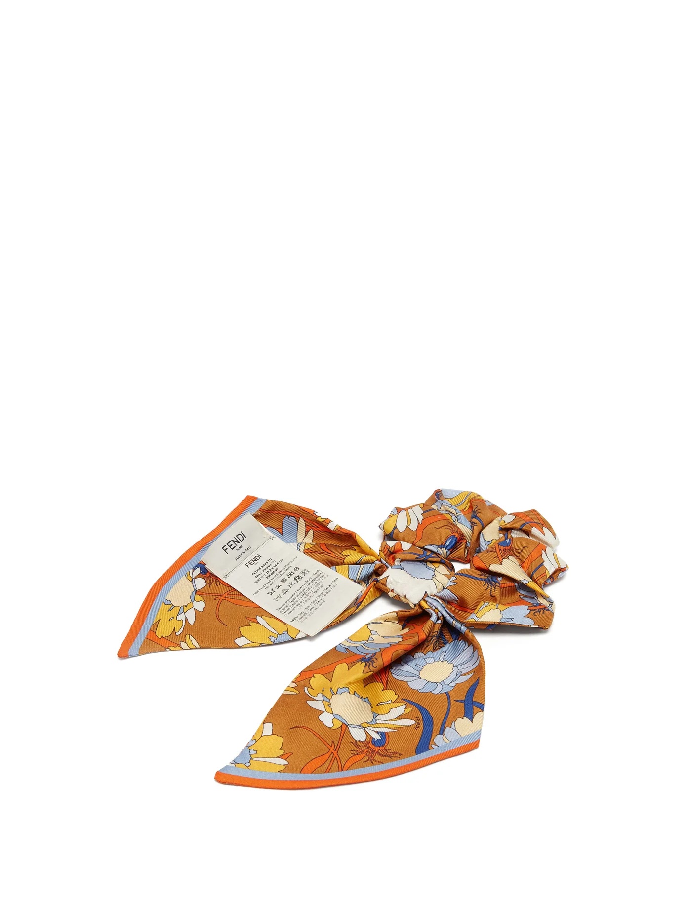 Floral-print silk-twill scrunchie - 4