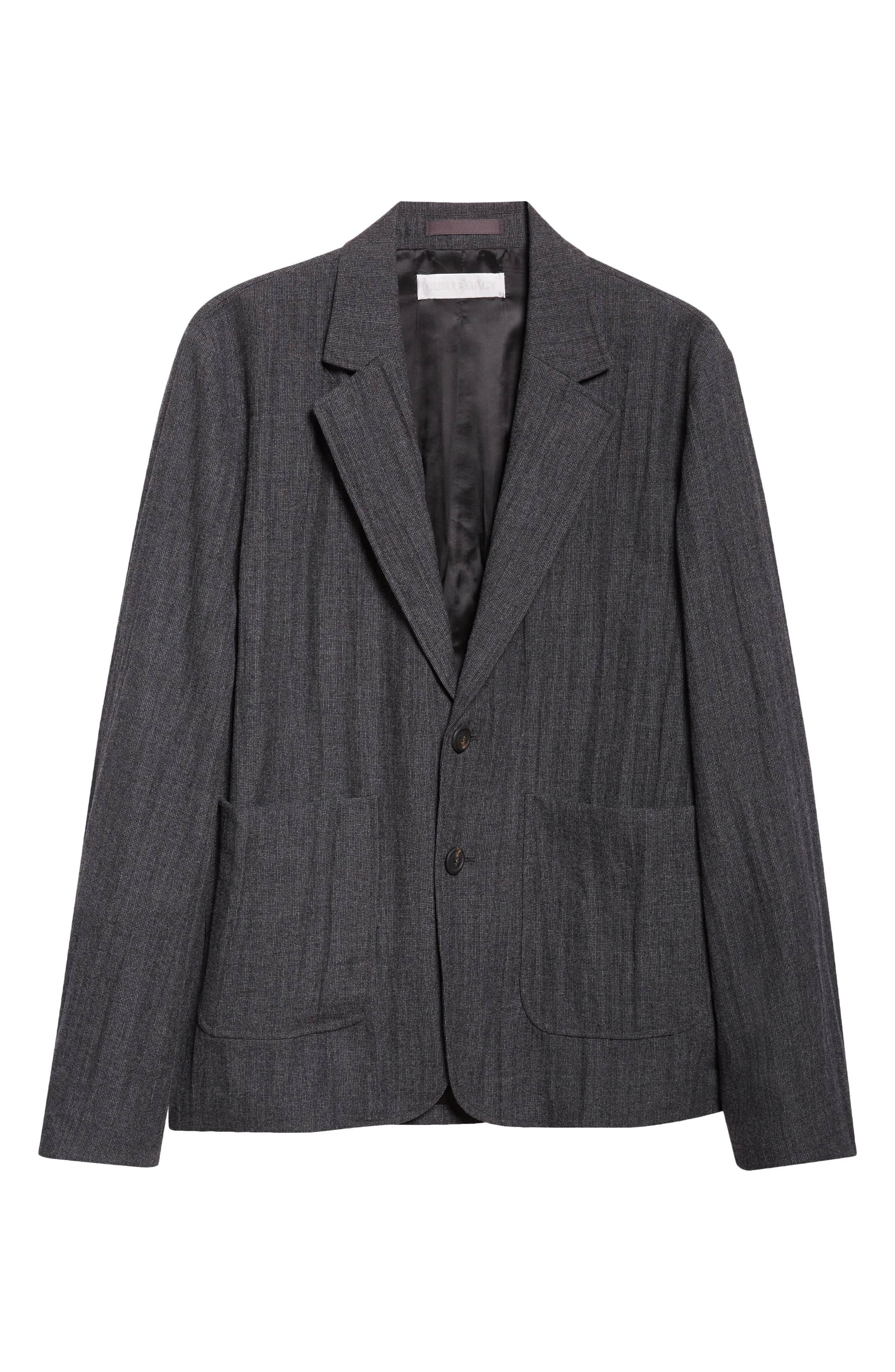 OUR LEGACY Temp Plissé Virgin Wool Blend Blazer in Stone Grey Plisse Wool at Nordstrom - 1