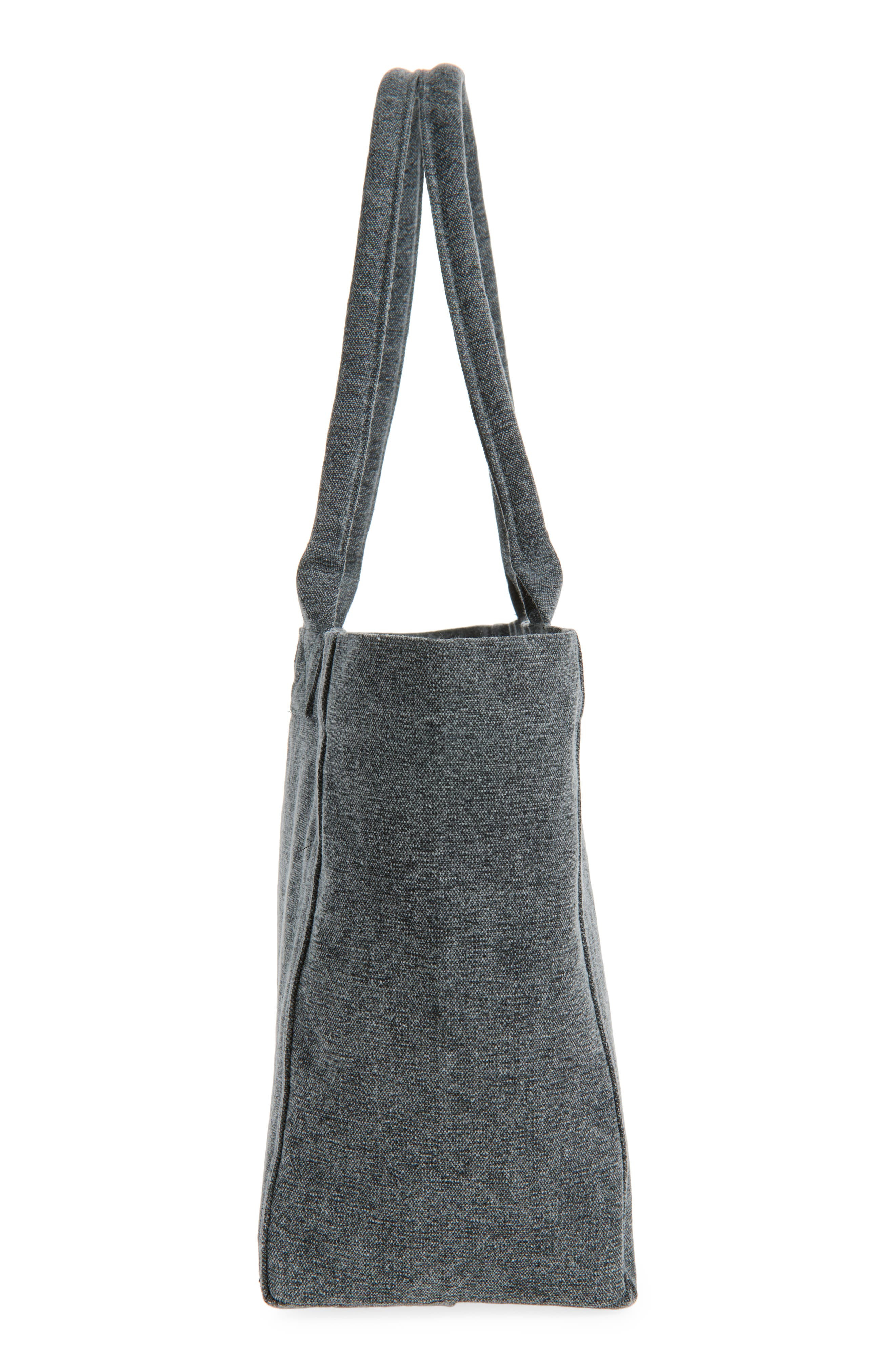 Isabel Marant Yenky Zipped Embroidered Logo Canvas Tote in Faded Black at Nordstrom - 5