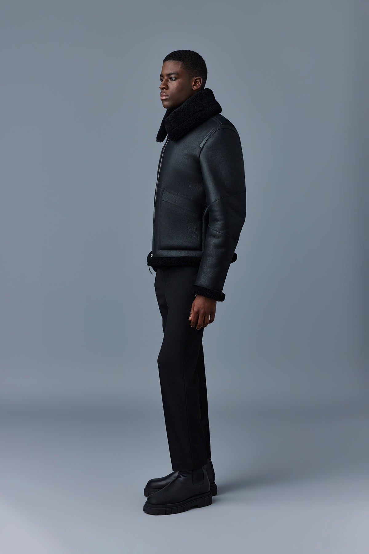 KRISTIAN Sheepskin jacket with spread collar - 3