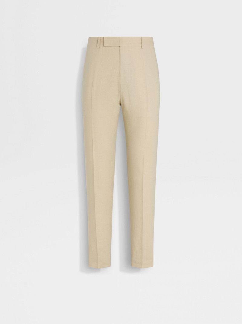 LIGHT BEIGE OASI LINO PANTS 1