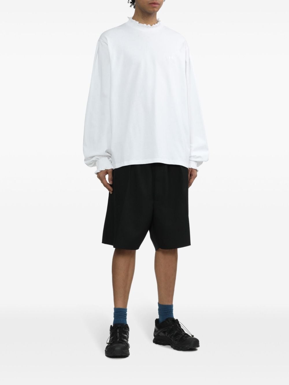 ruffled cotton sweatshirt - 2