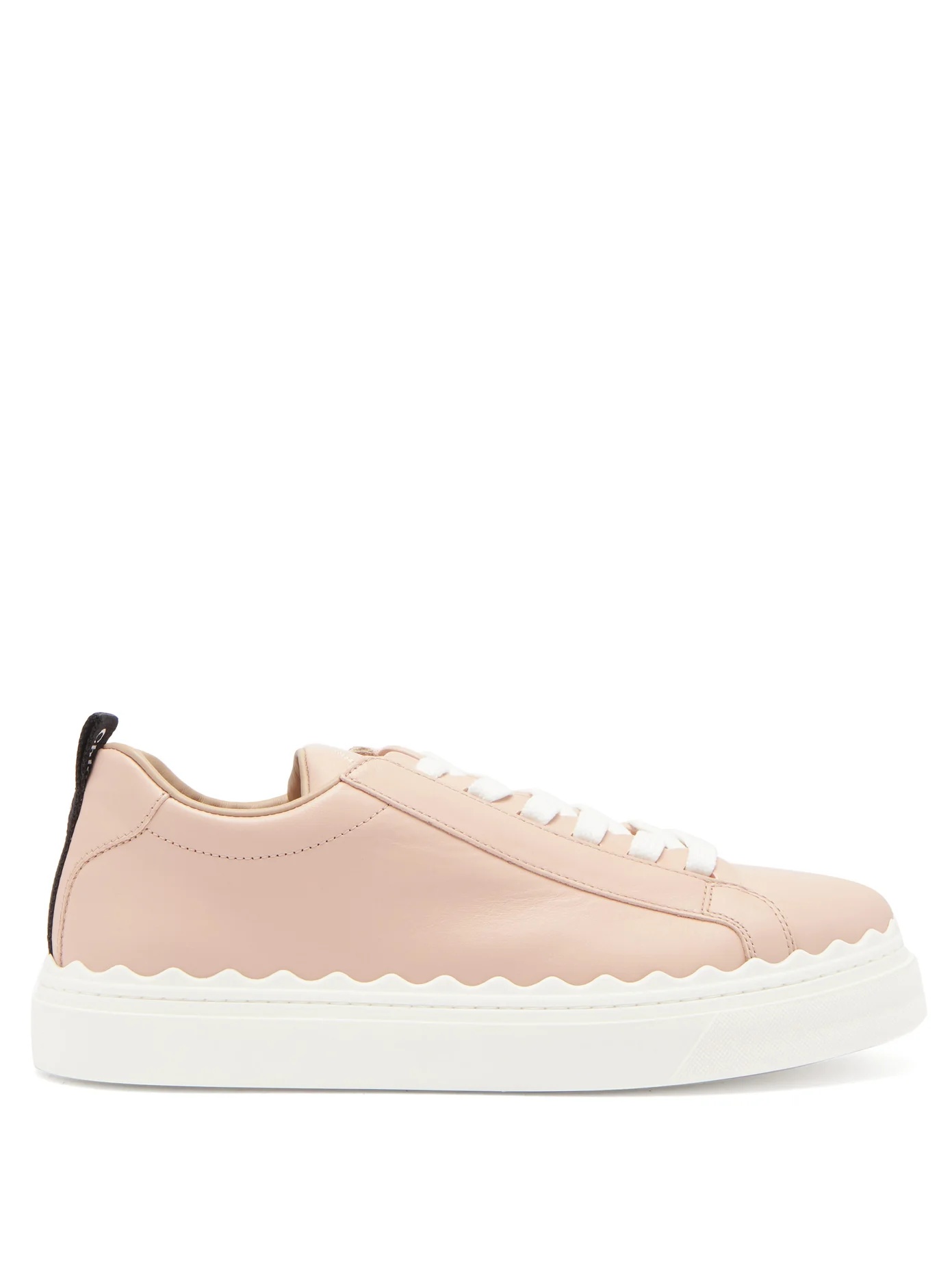 Lauren scalloped-edge leather trainers - 1