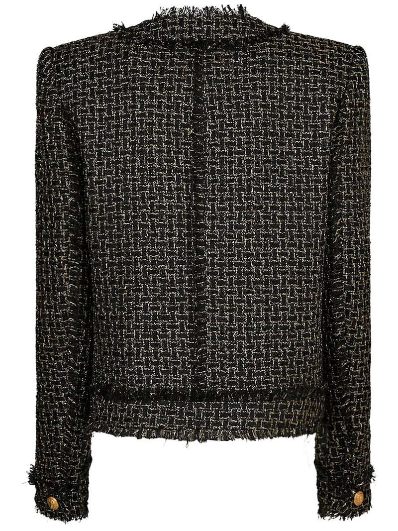 Lurex tweed collarless jacket - 5