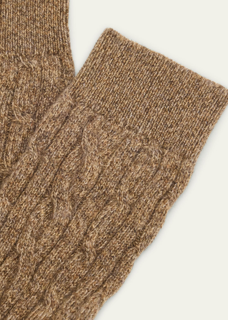 Loro Piana Men's Treccia Baby Cashmere Crew Socks outlook