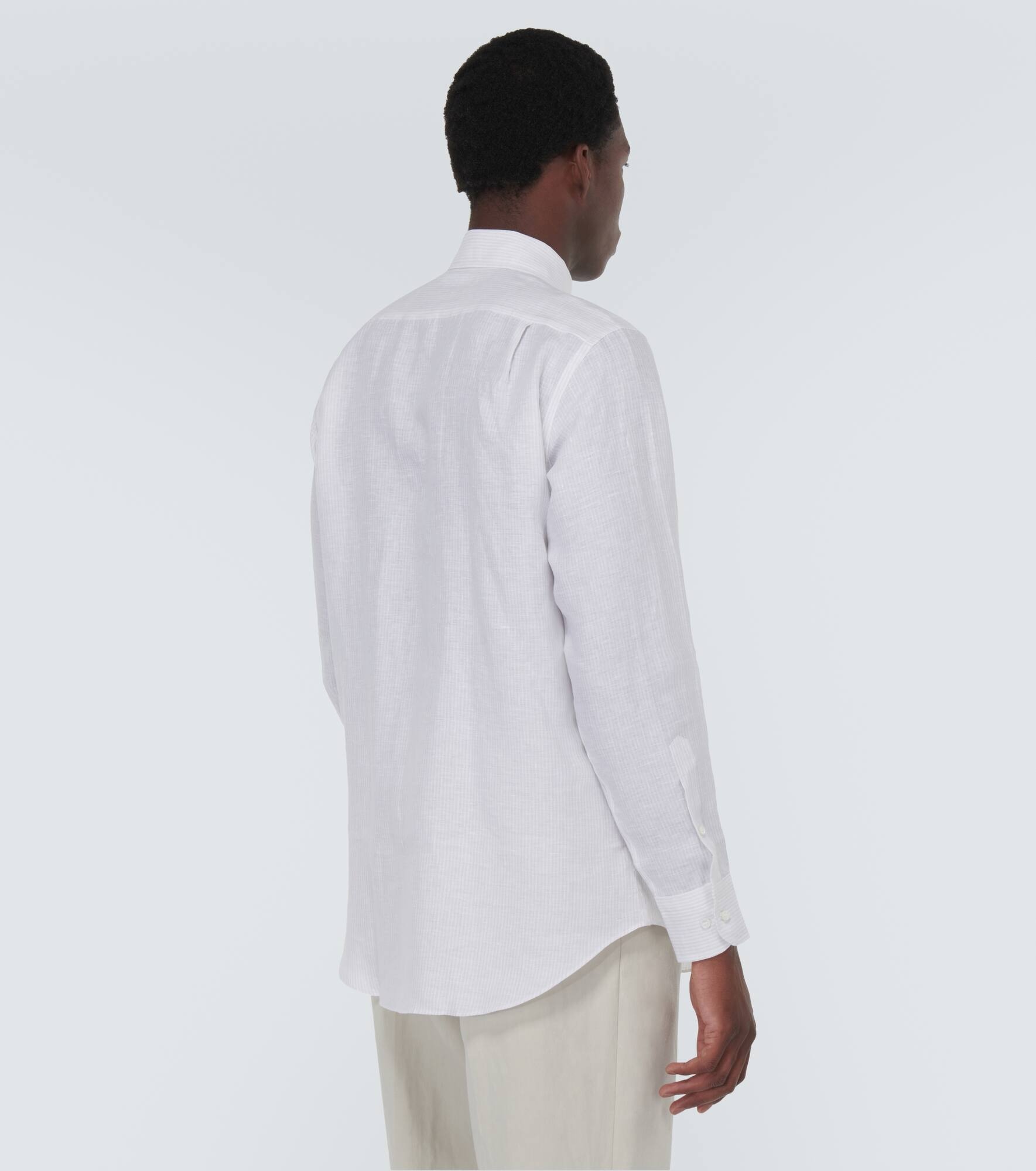 André striped linen shirt - 4