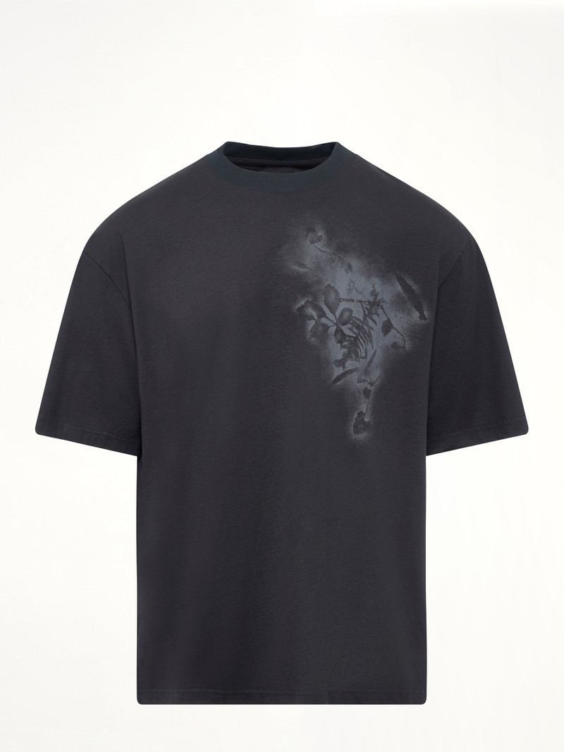 FENG CHEN WANG Spray Painted Plants Dye T-Shirt in Black outlook