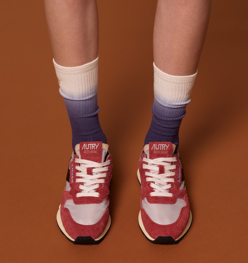REELWIND LOW SNEAKERS IN RED AND BLACK NYLON AND SUEDE 7