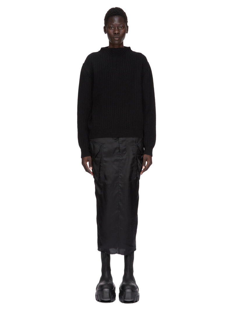 Rick Owens Black Concordians Firbanks Midi Skirt outlook