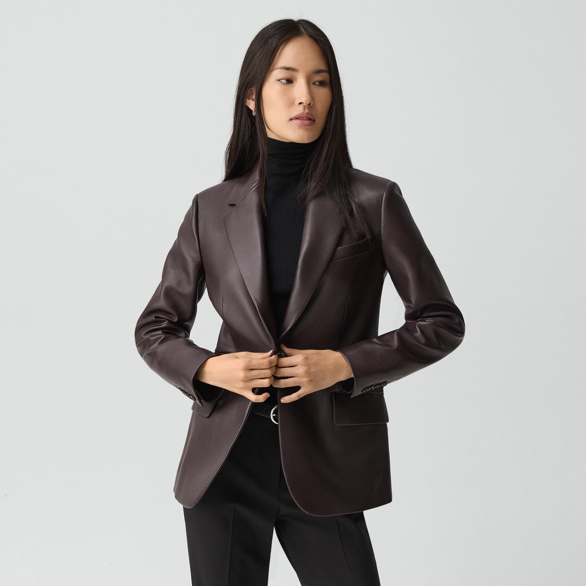 Lynnia Blazer in Leather - 2