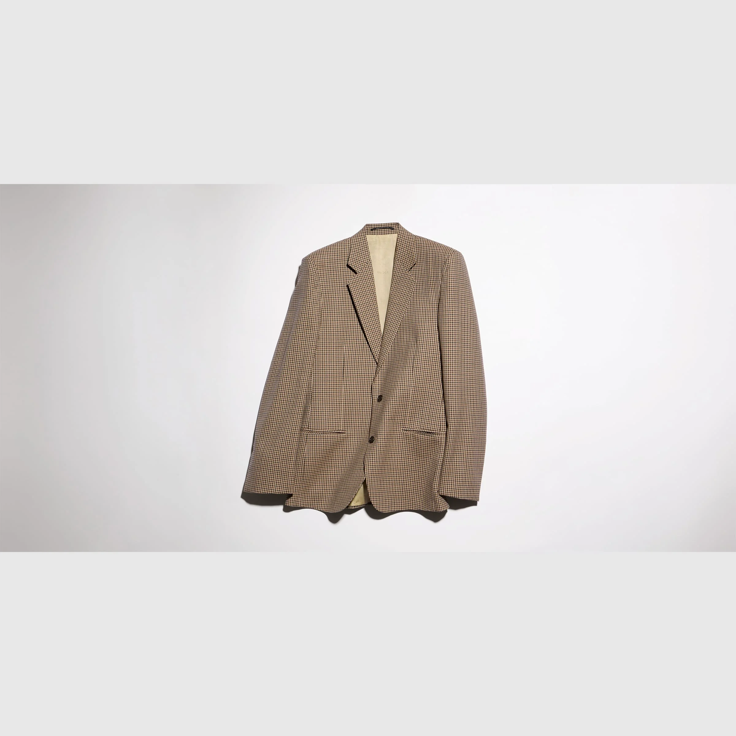 Gingham wool single-breasted jacket - 1