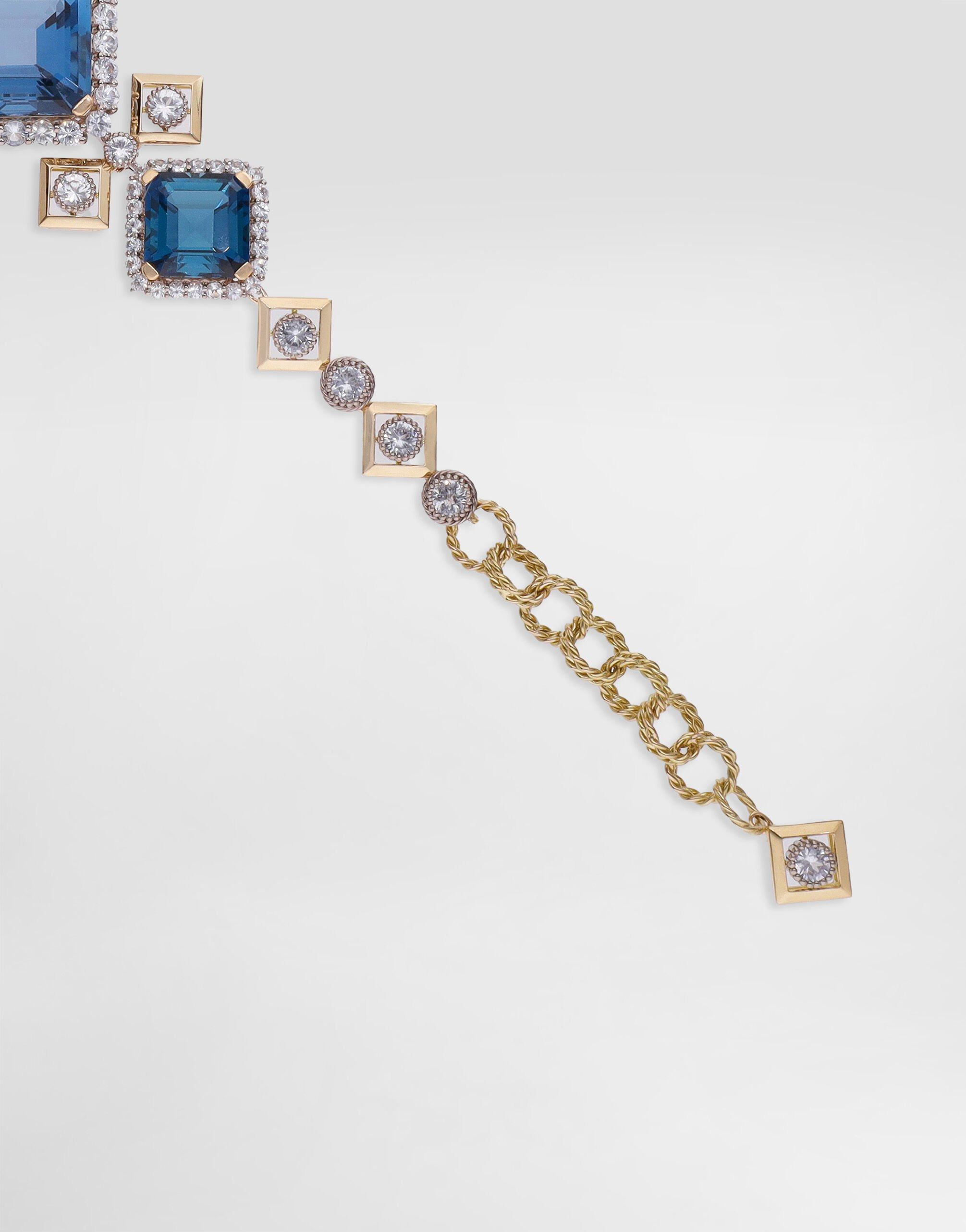 Eleganza Bracelet 18-carat white and yellow gold, topazes, and sapphires - 2