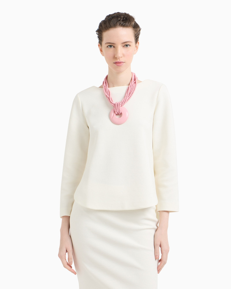 EMPORIO ARMANI OTTOMAN JERSEY JUMPER WITH SIDE SLITS outlook