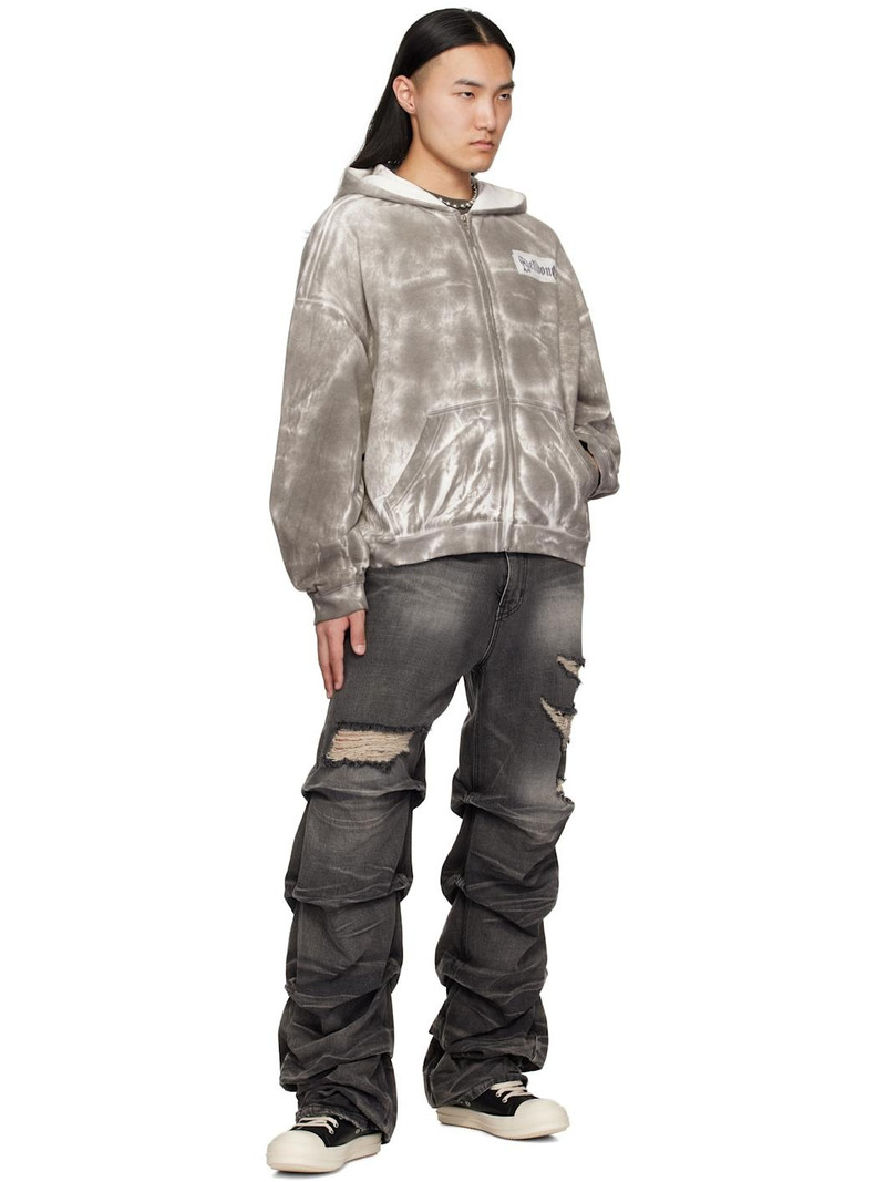 We11done Gray Muddy Zip-Up Hoodie outlook