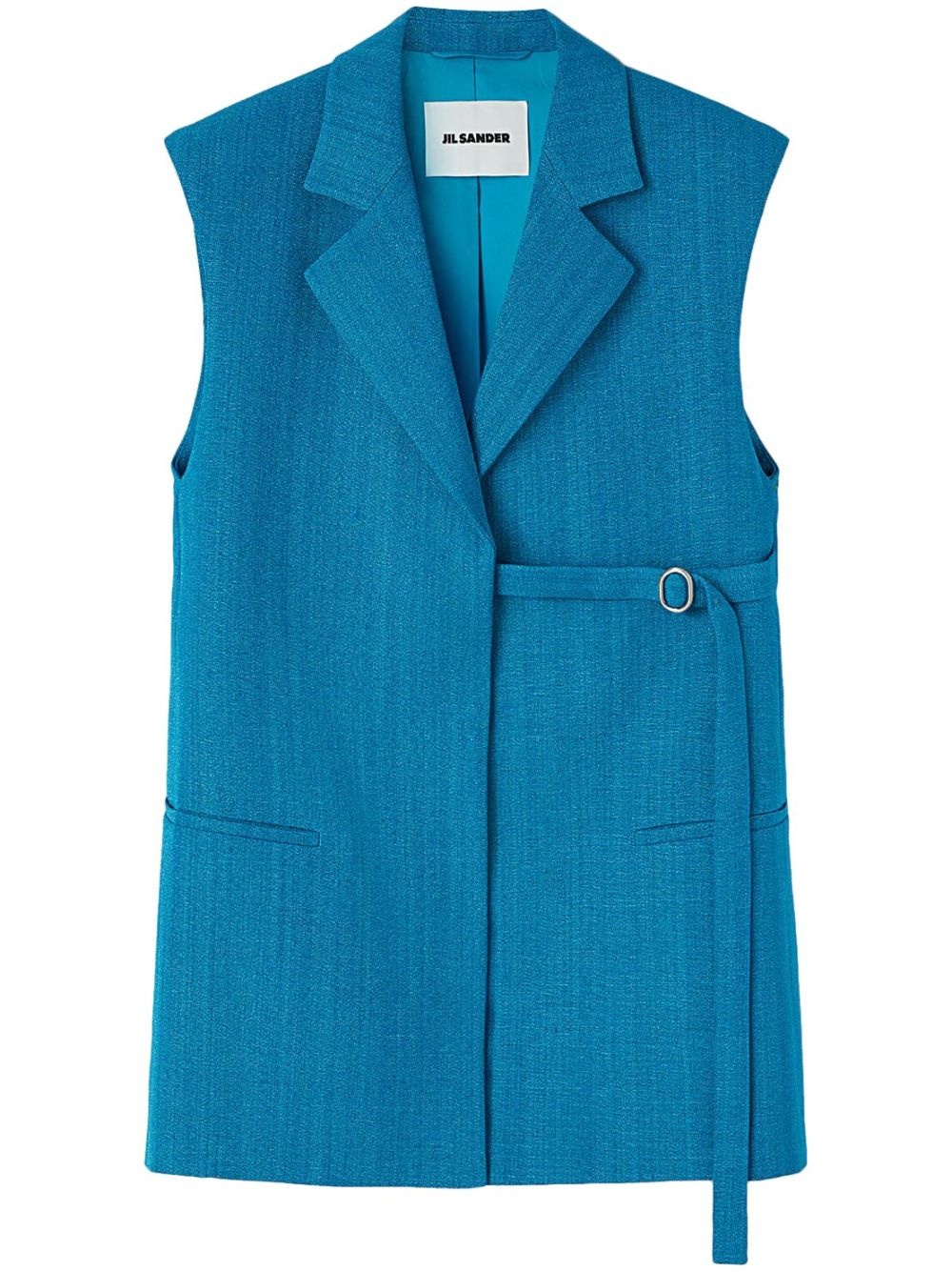 sleeveless belted blazer - 1