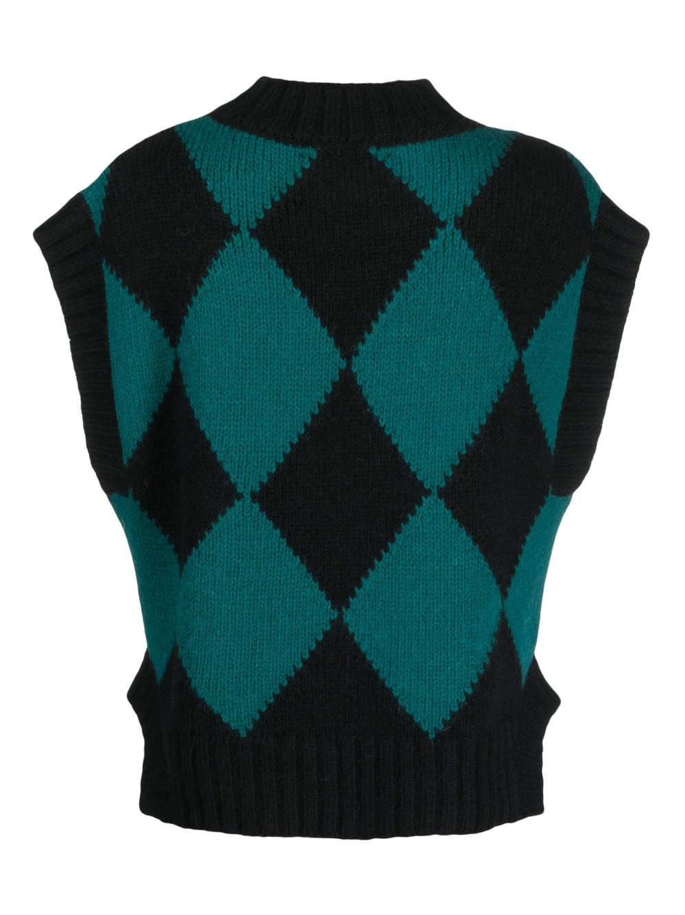 argyle knitted vest - 2