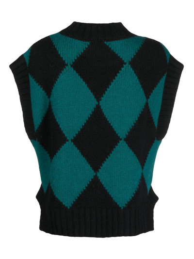 La DoubleJ argyle knitted vest outlook