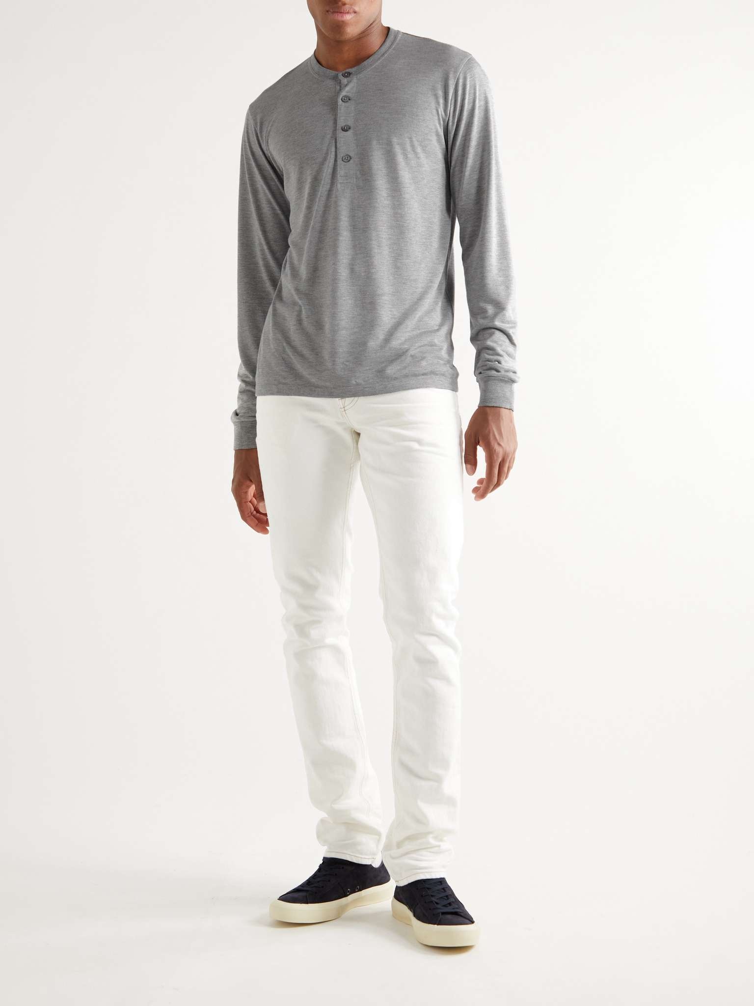 Slim-Fit Jersey Henley T-Shirt - 2