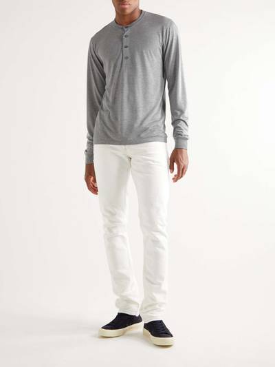 TOM FORD Slim-Fit Jersey Henley T-Shirt outlook