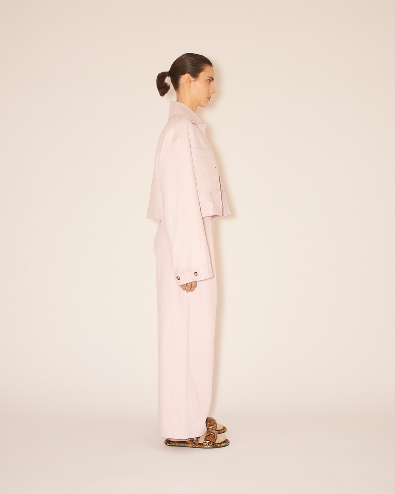 BAMBARI - Slim boxxy denim jacket - Rosewater 4