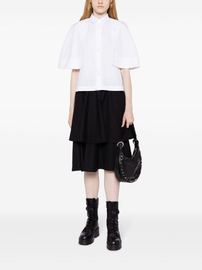 Noir Kei Ninomiya cape-sleeve cotton shirt outlook