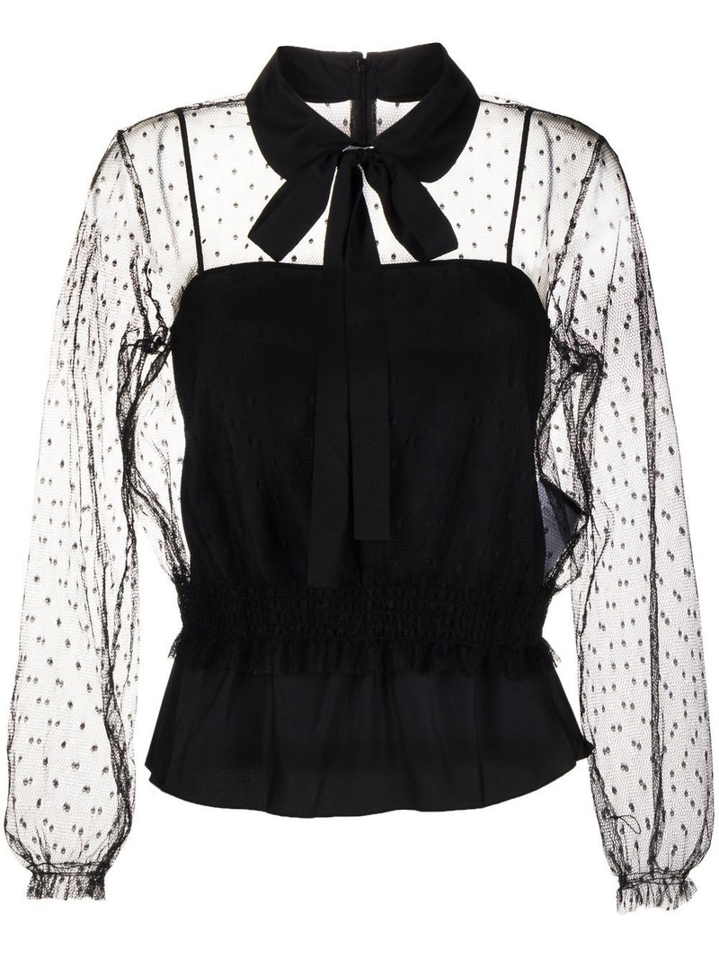polka dot transparent blouse 1