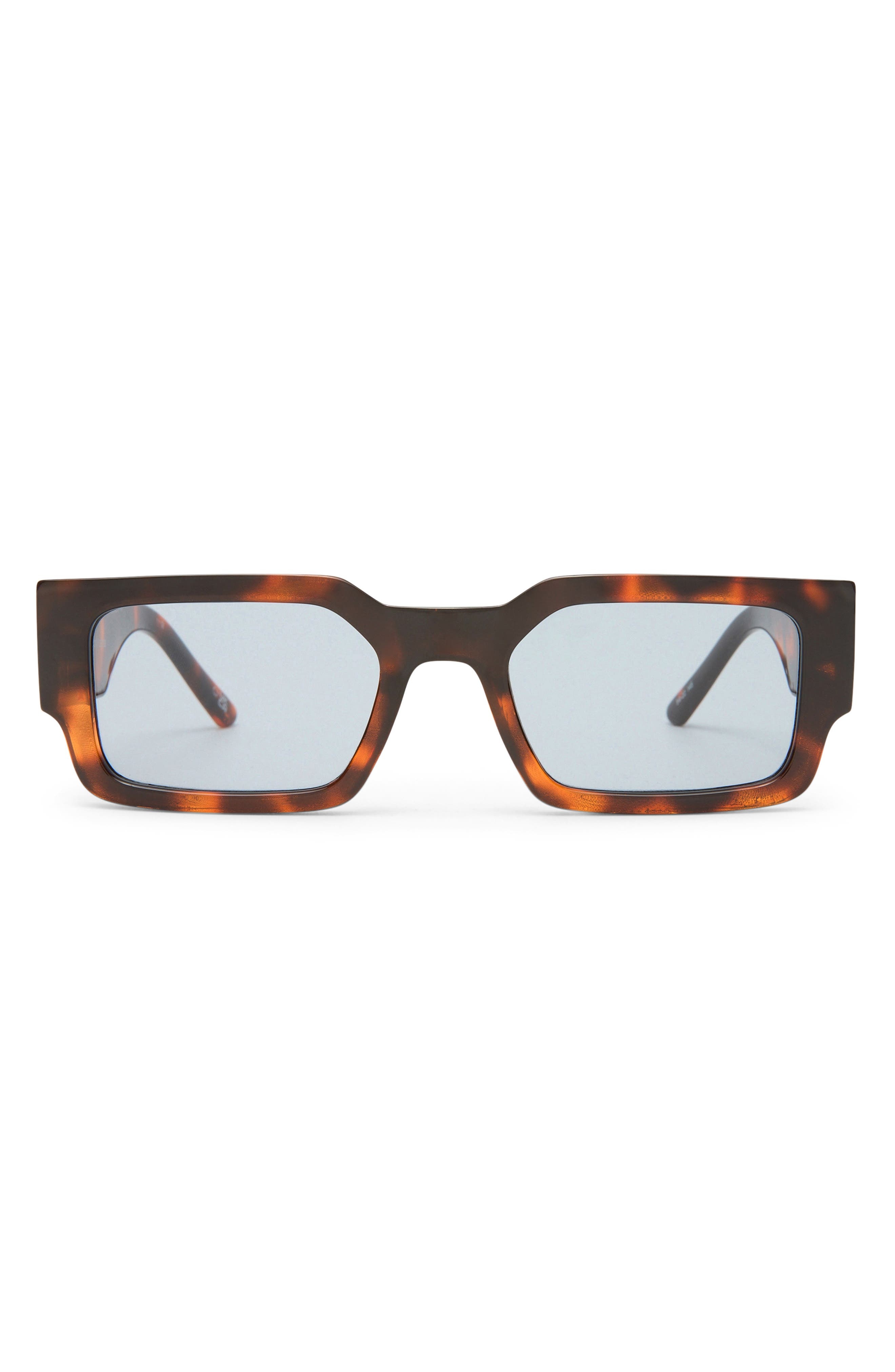 Le Specs Contemplation 54mm Rectangular Sunglasses in Super Dark Tort/Smoke Tint at Nordstrom - 1