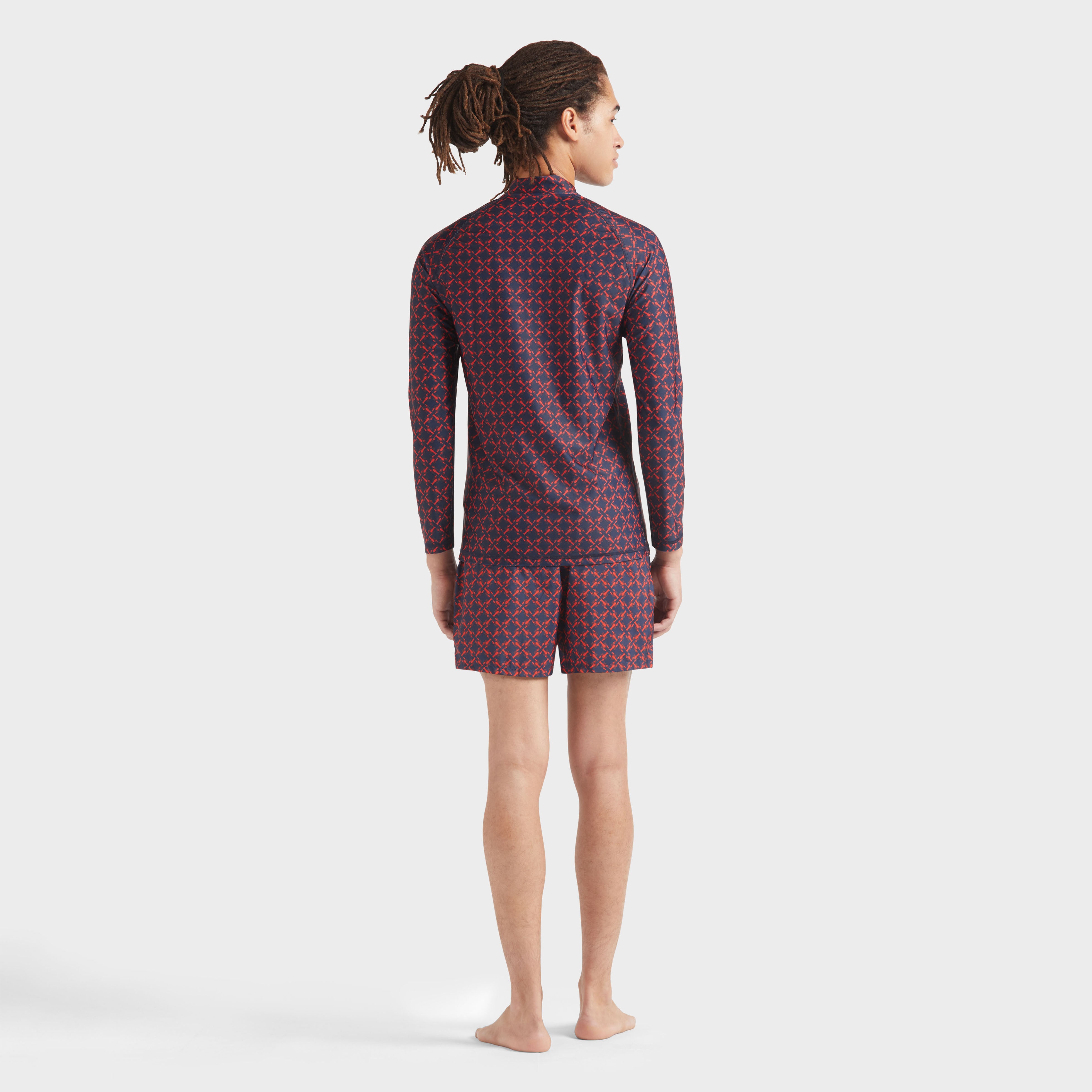 Men Zipped Long Sleeves Rashguard Homard Pixel - 4