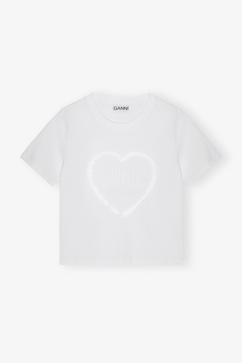 WHITE HEAVY COTTON HEART T-SHIRT 1