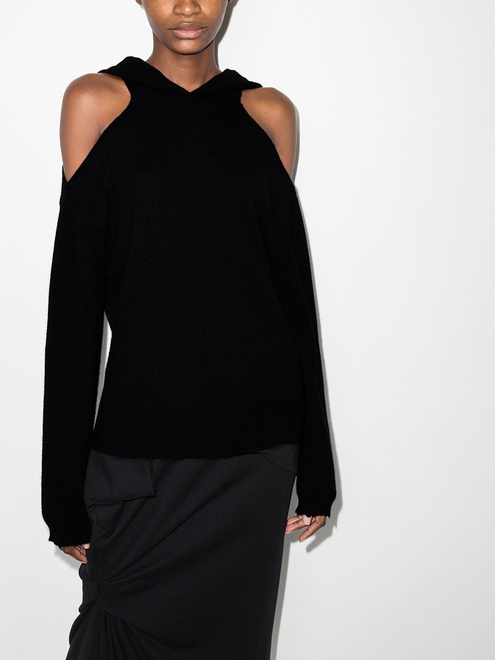 Juno cutout-shoulders hoodie - 2