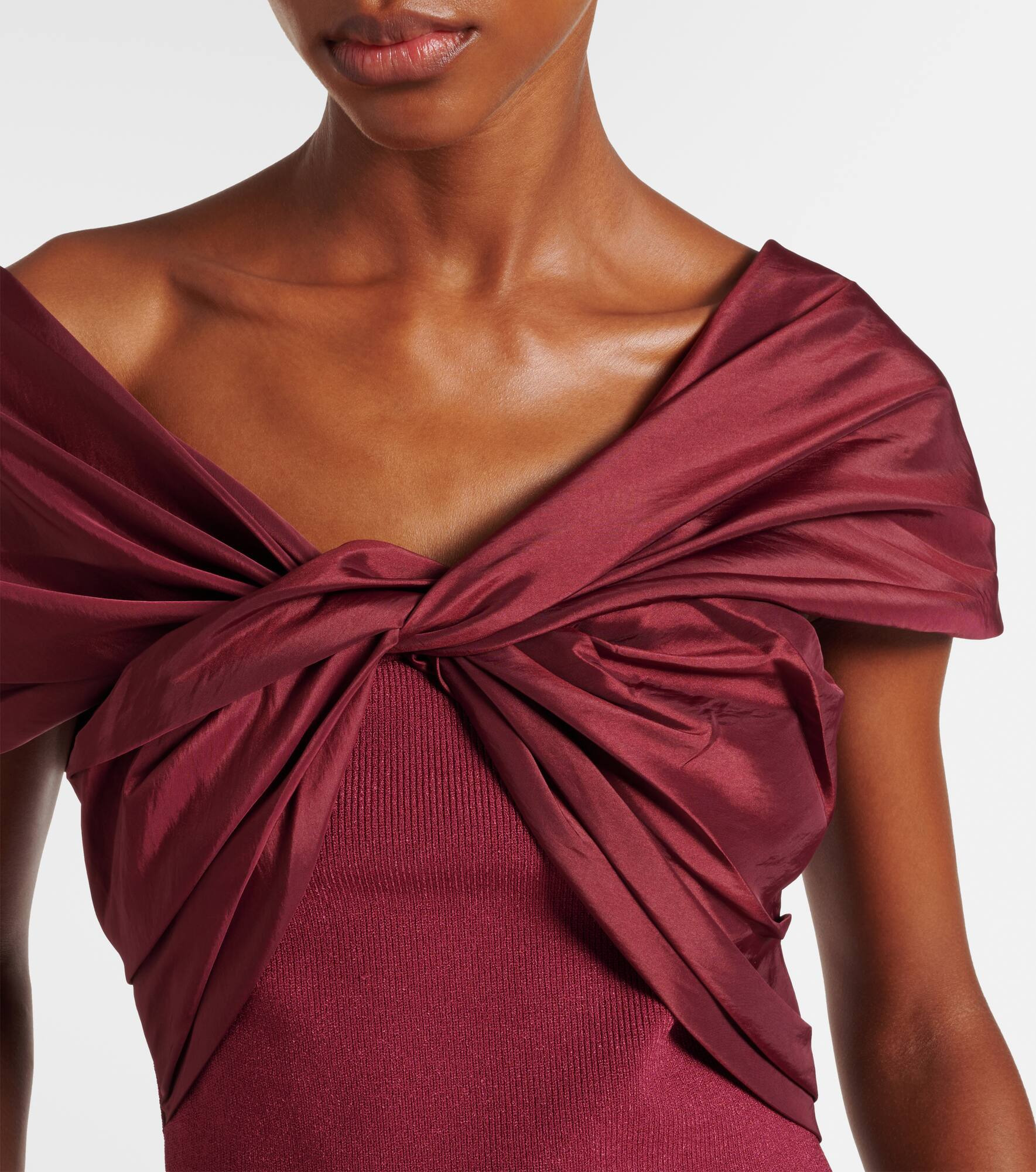 Celiana organza-trimmed knitted top - 4