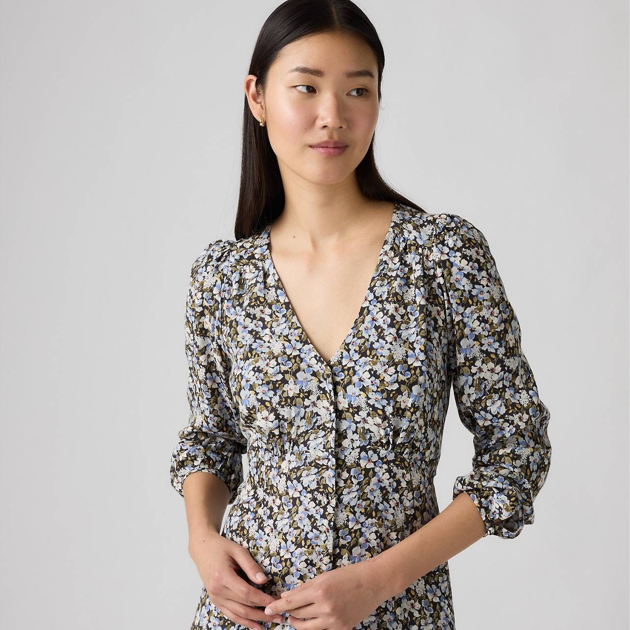 SARINA LONG SLEEVE MIDI DRESS - 4