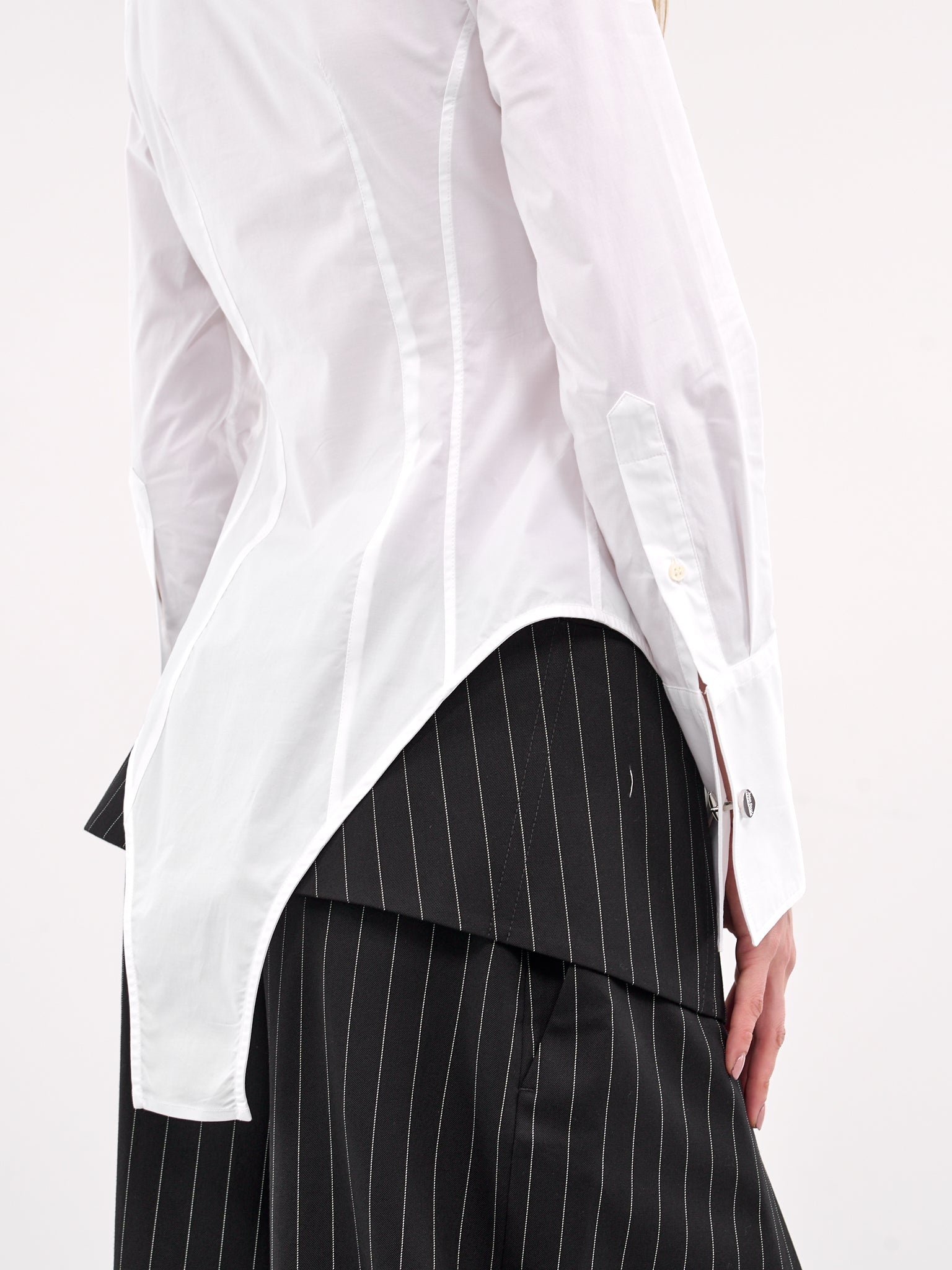The White Cotton Bodysuit Shirt - 5