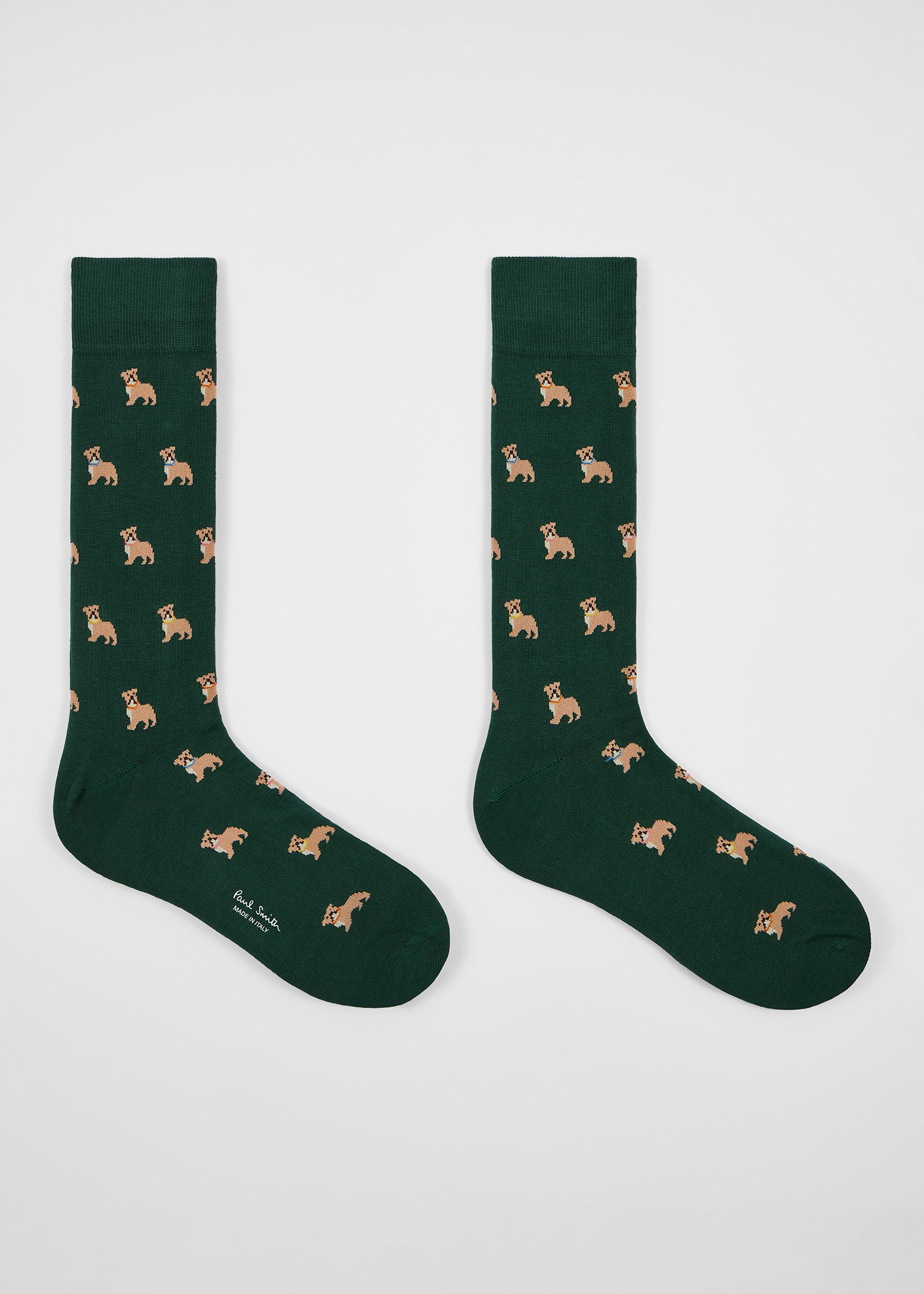 Dark Green Cotton-Blend 'Bulldog' Socks - 2