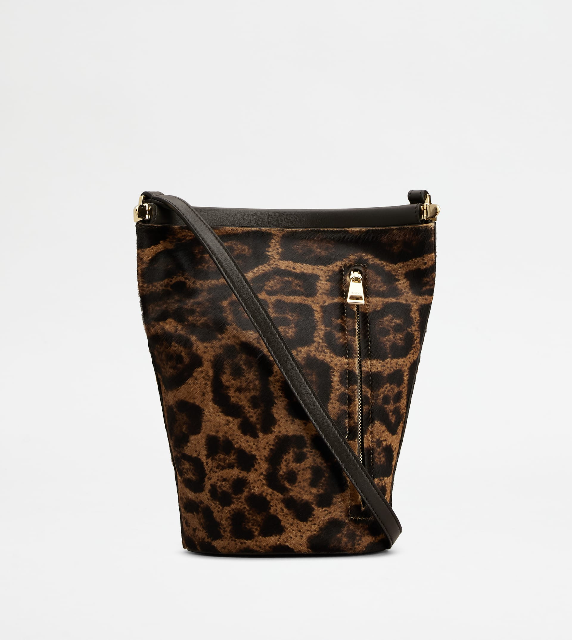 TOD'S MAGENTA BAG BUCKET BAG IN PONY EFFECT LEATHER MINI - BROWN - 3