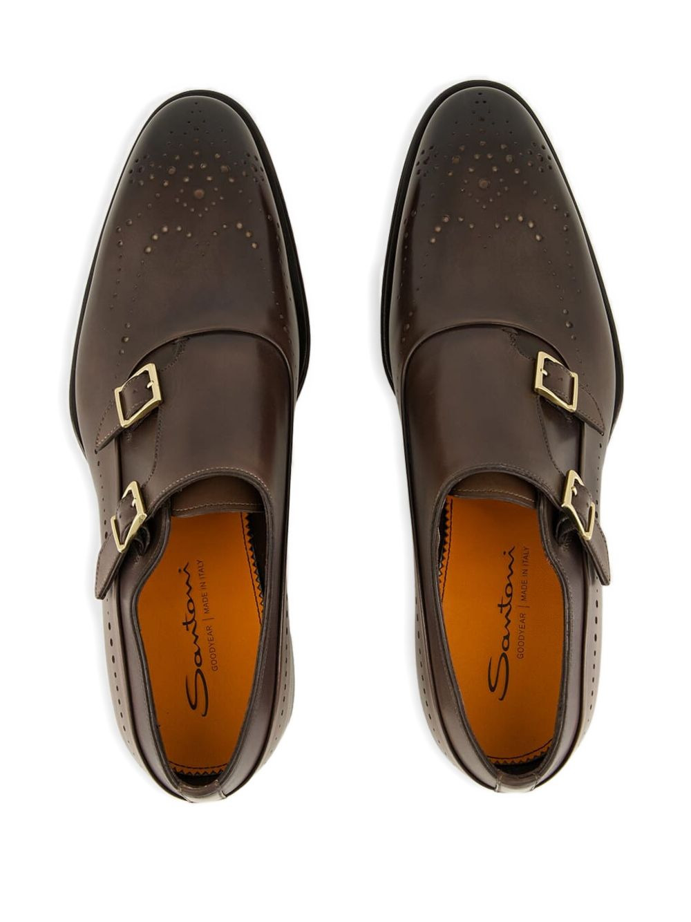 double-buckle monk shoes - 4