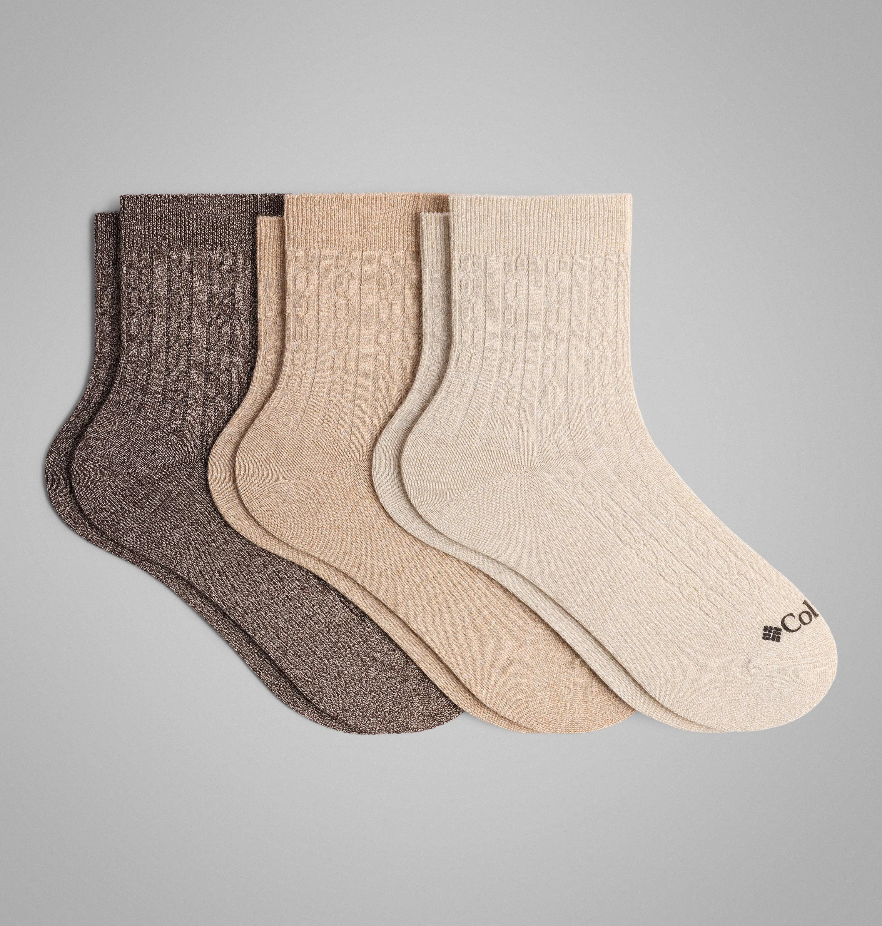 Women's Cable Knit Anklet Socks - 3 Pack - 1