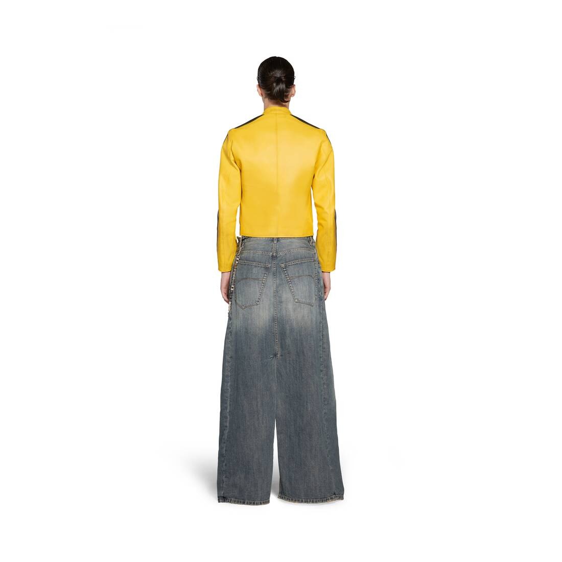 Women's Shrunk Racer Jacket in Yellow - 4