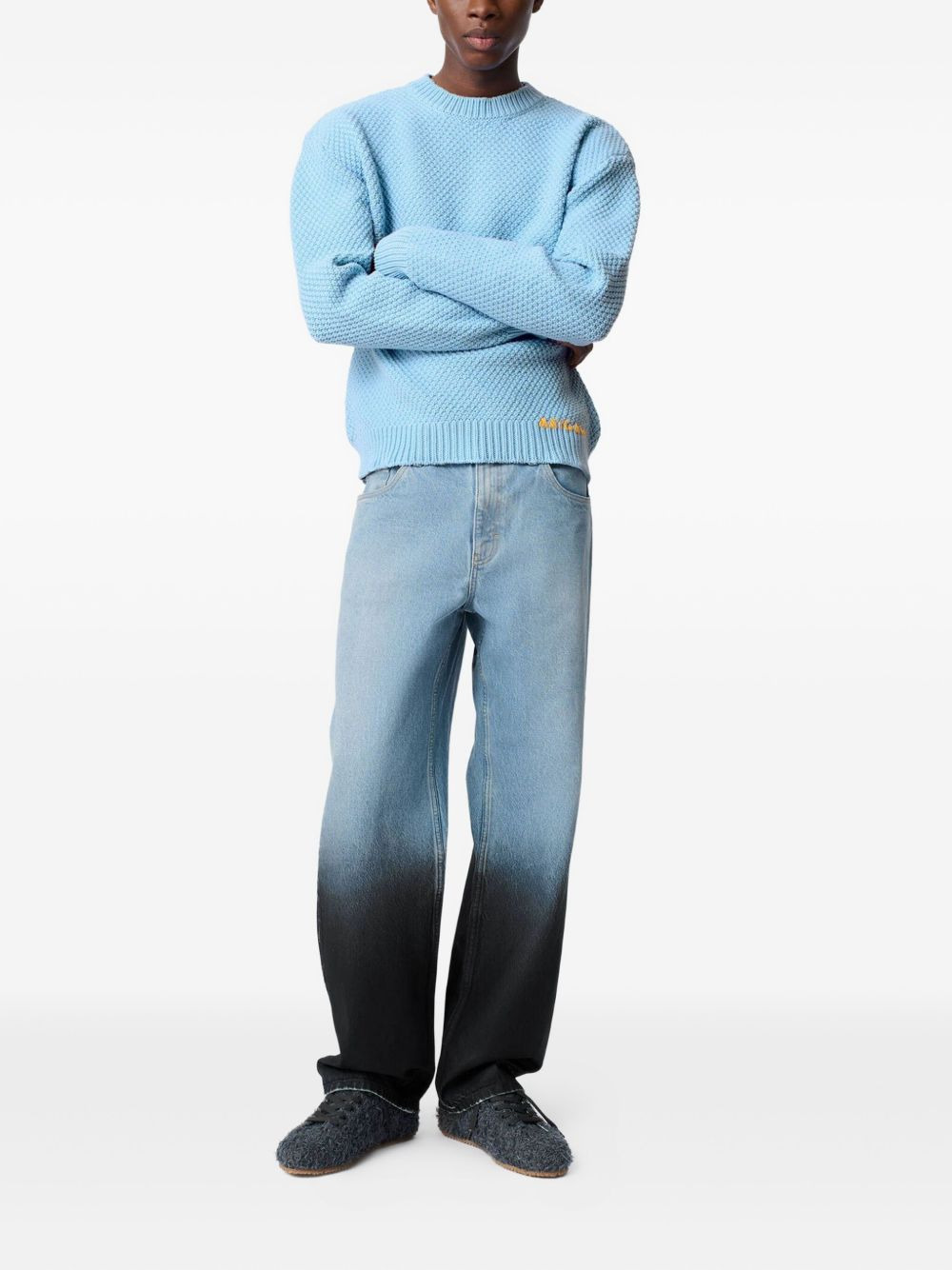 Block textured cotton-blend sweater - 2