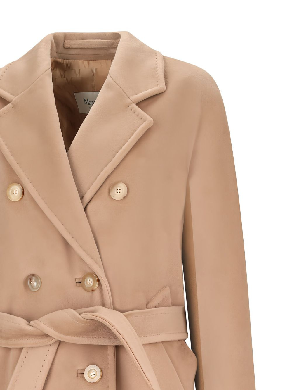 belted double-breasted coat - 3