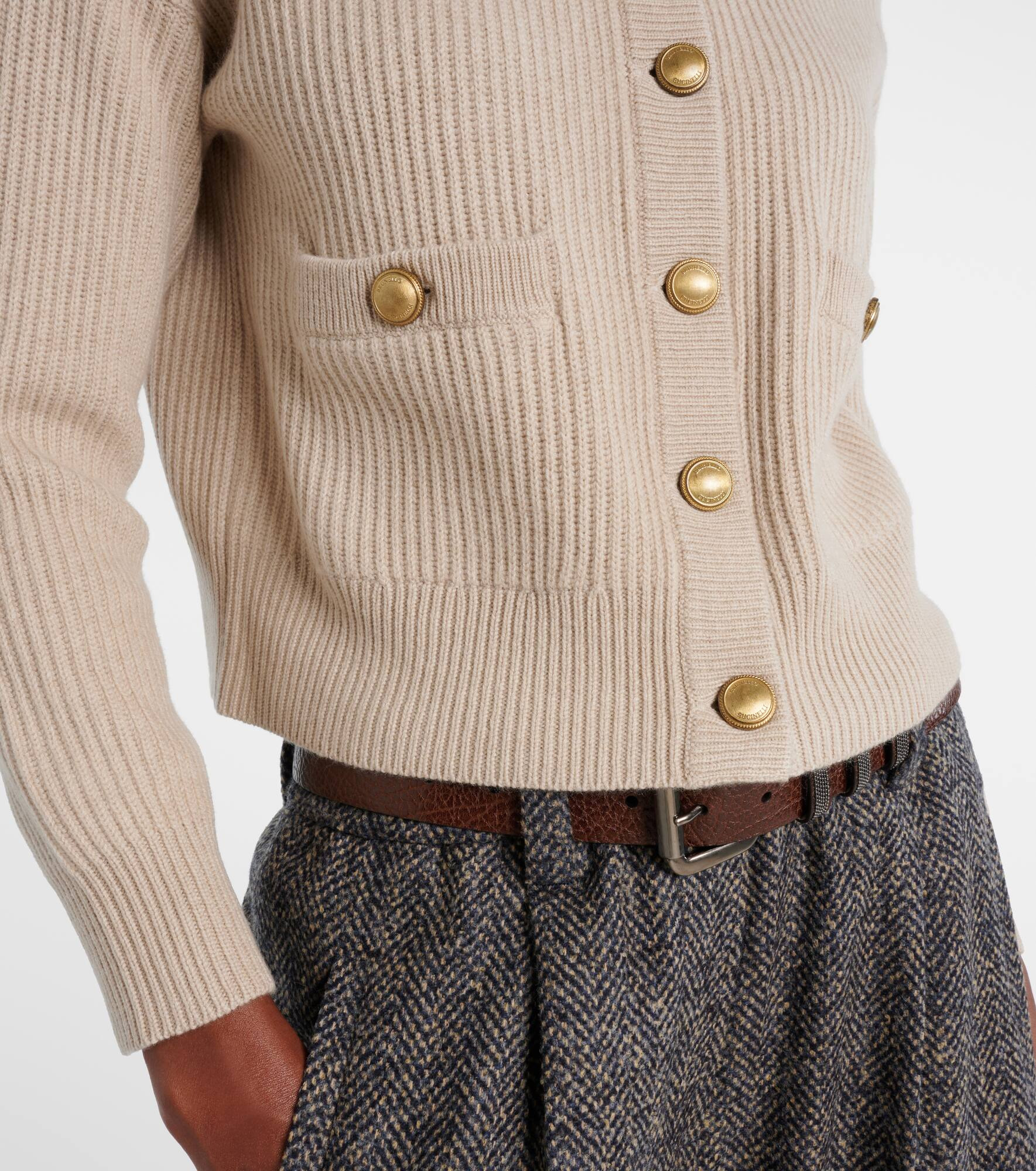 Wool, cashmere, and silk cardigan - 5