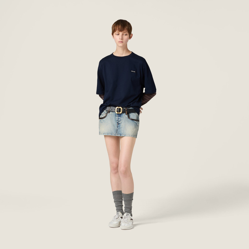 Miu Miu Long-sleeved jersey T-shirt outlook