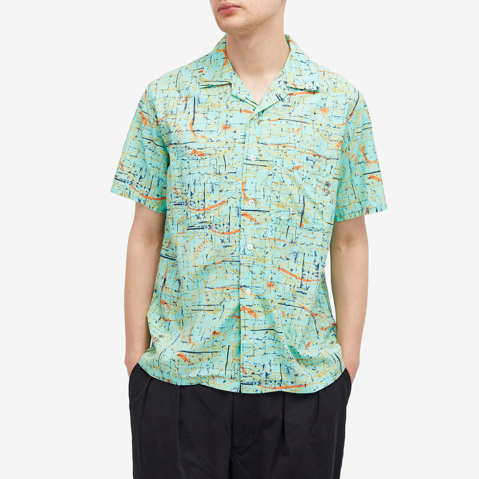 Beams Plus Open Collar Rayon Print Shirt - 2