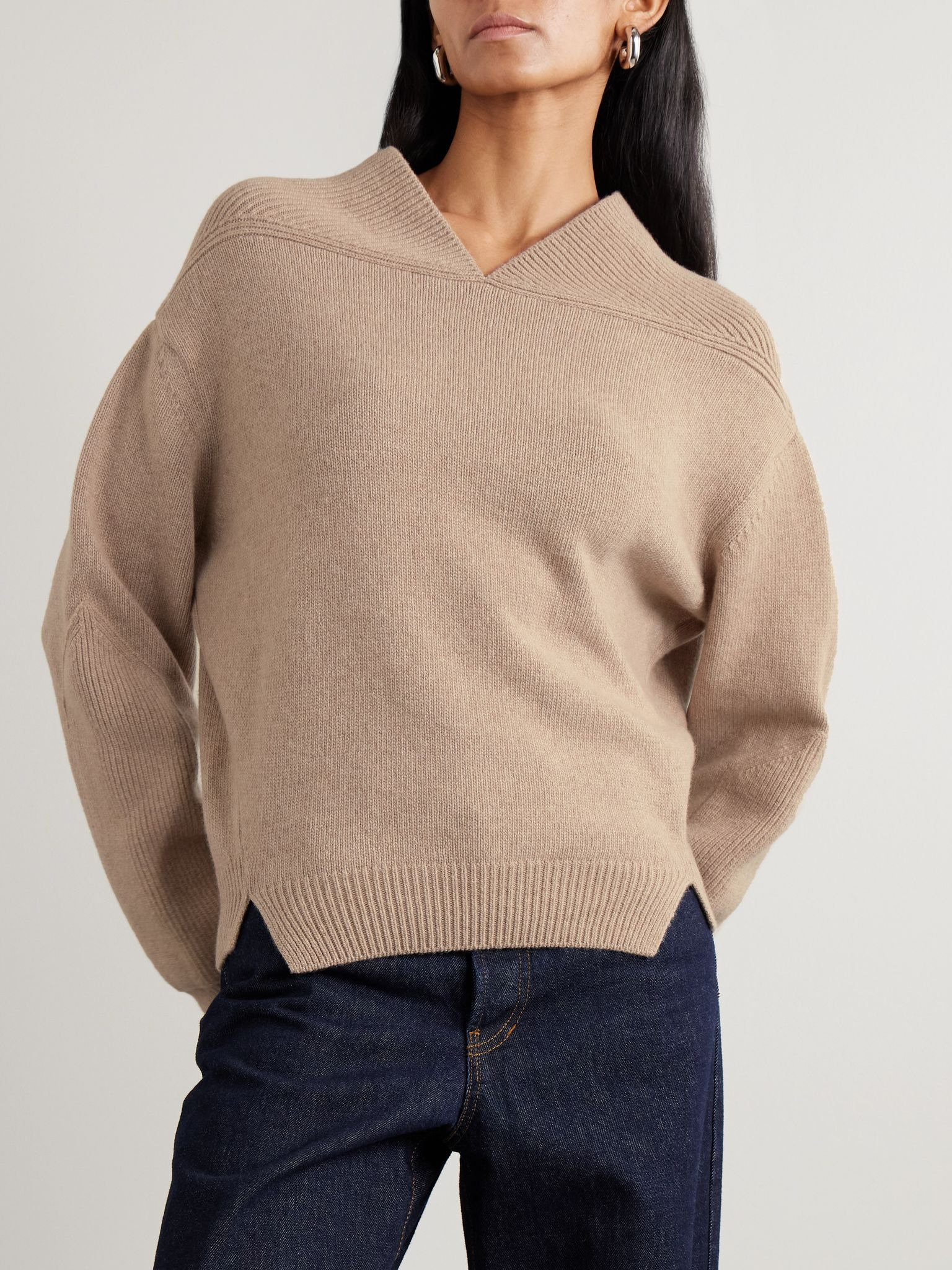 Ribbed wool and cashmere-blend sweater Sand - 3