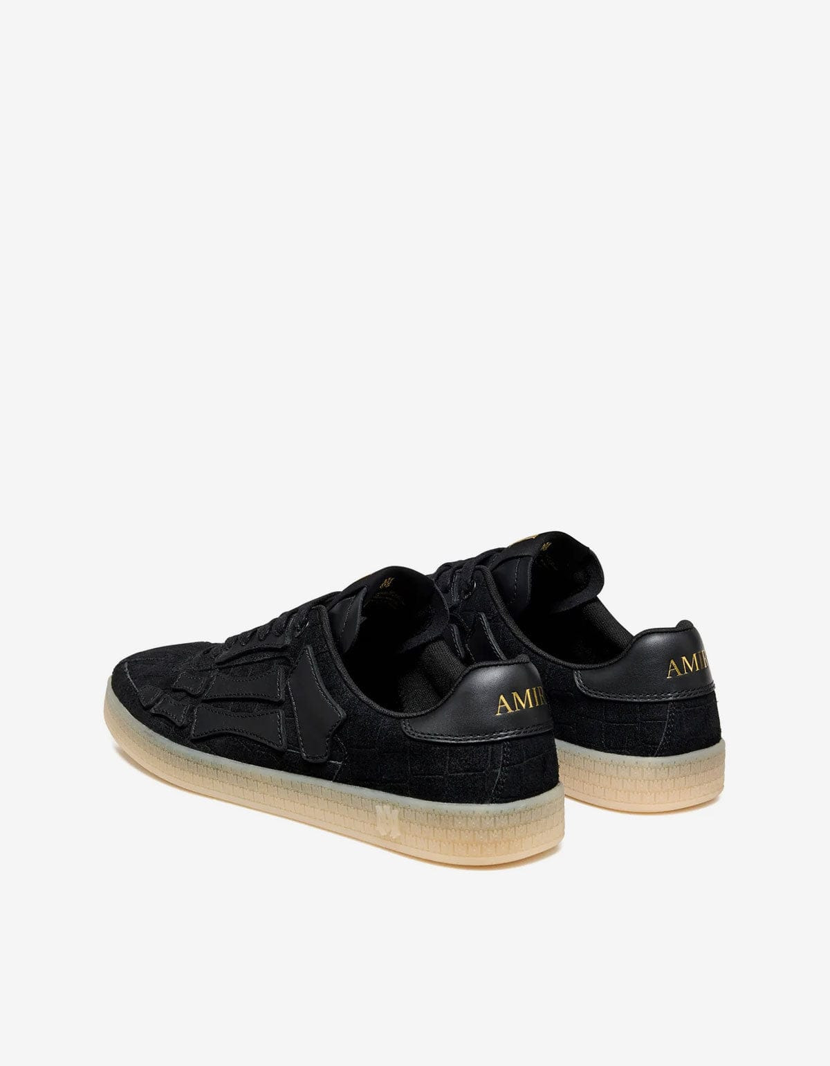 Amiri Black Croc Debossed Pacific Bones Trainers - 4