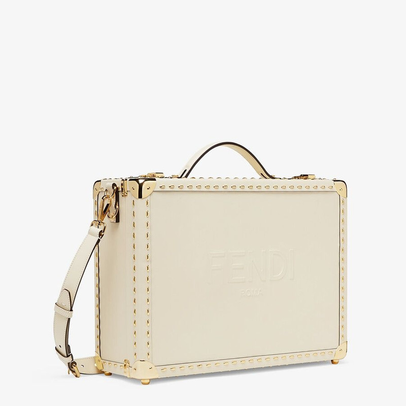 FENDI White leather suitcase outlook