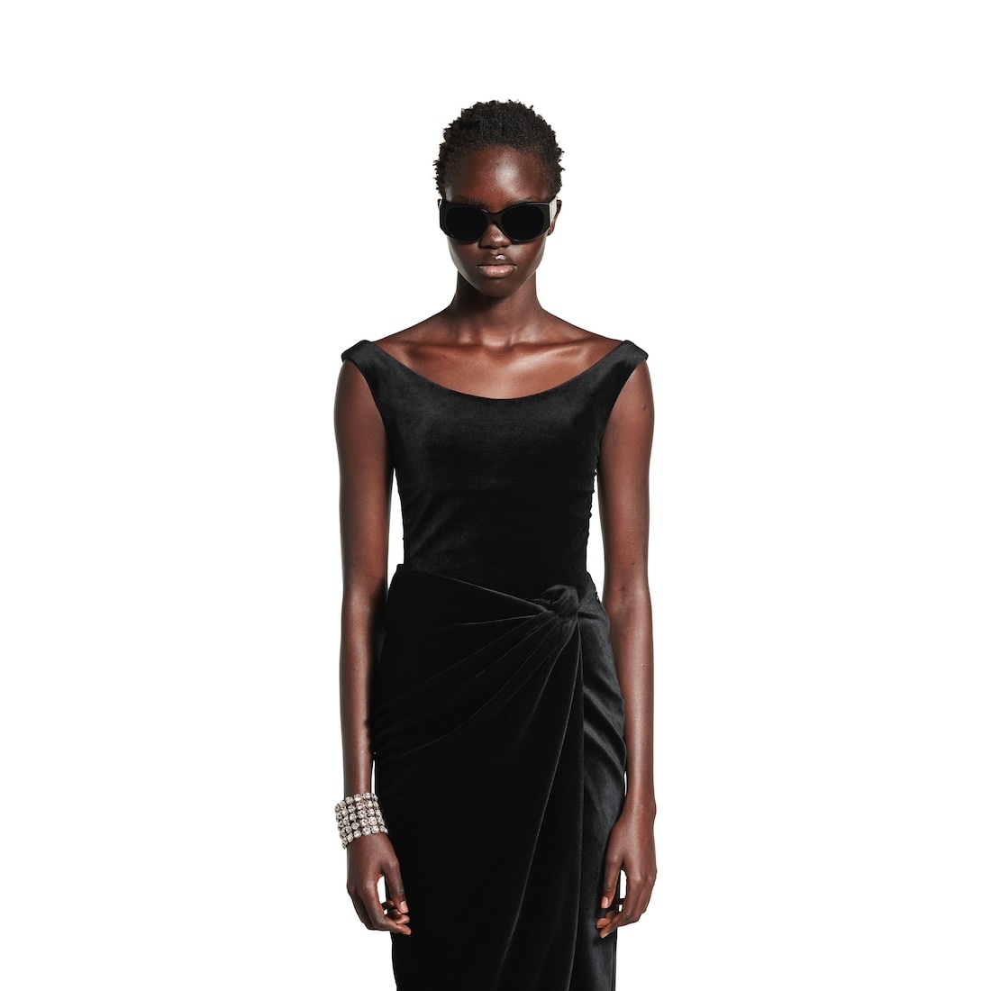 Women's Off-shoulder Top  in Black - 5