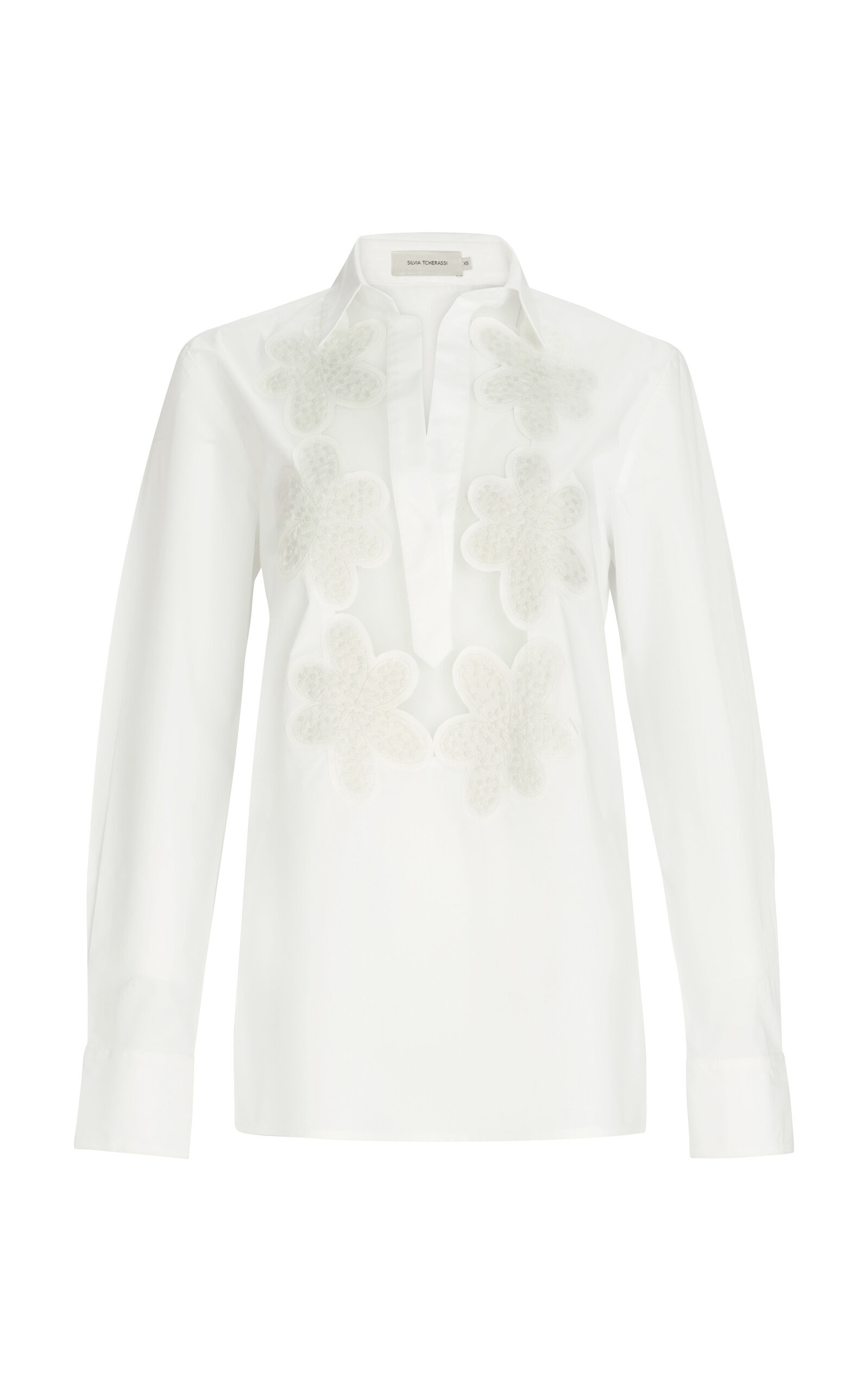 Karole Mesh Detailed Cotton Top white - 1