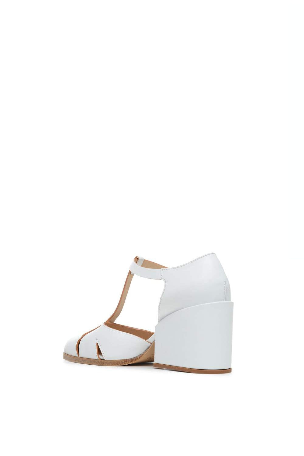 Hawes T-Strap Heel in Ivory Leather - 3
