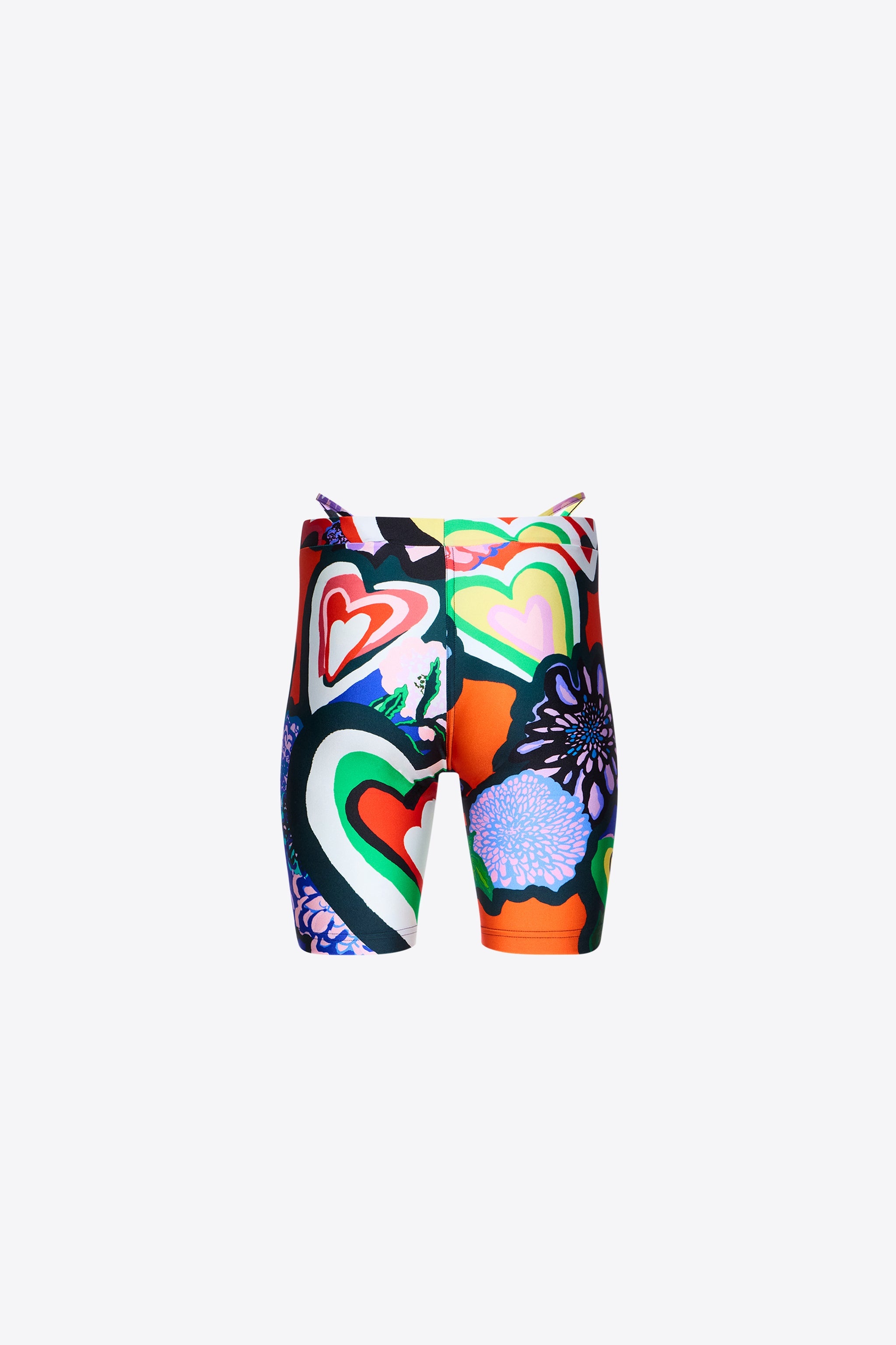 HEART PRINTED BIKER SHORT - 2